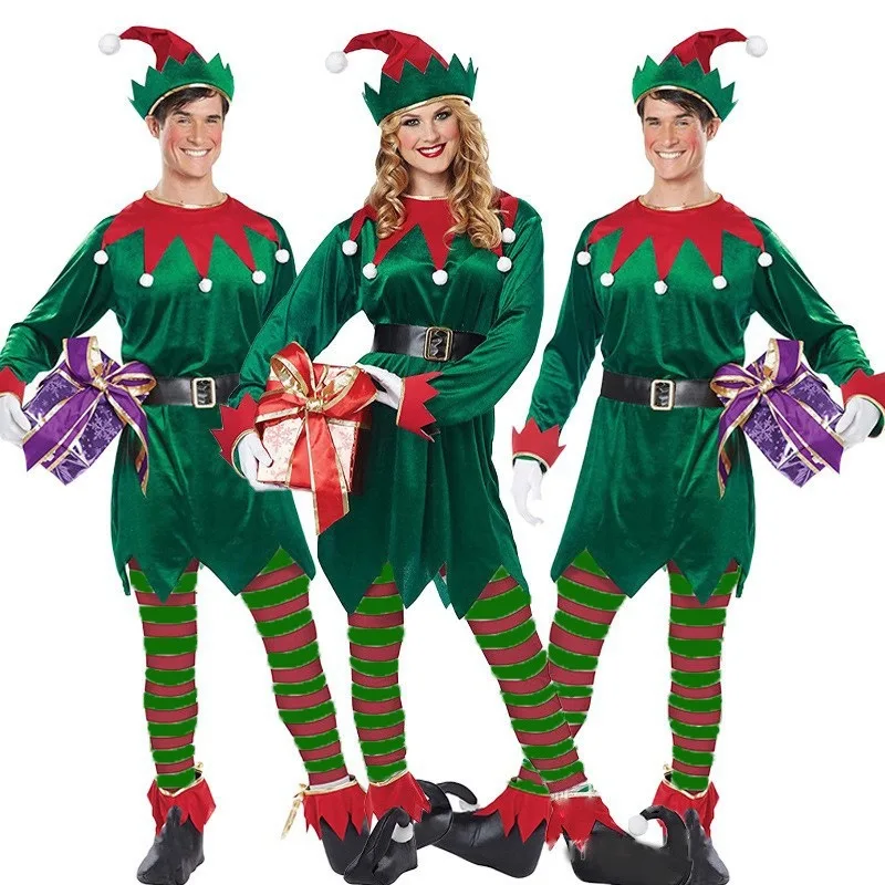 Elf Costume Christmas - Adult Christmas Cosplay Green Elf Costume