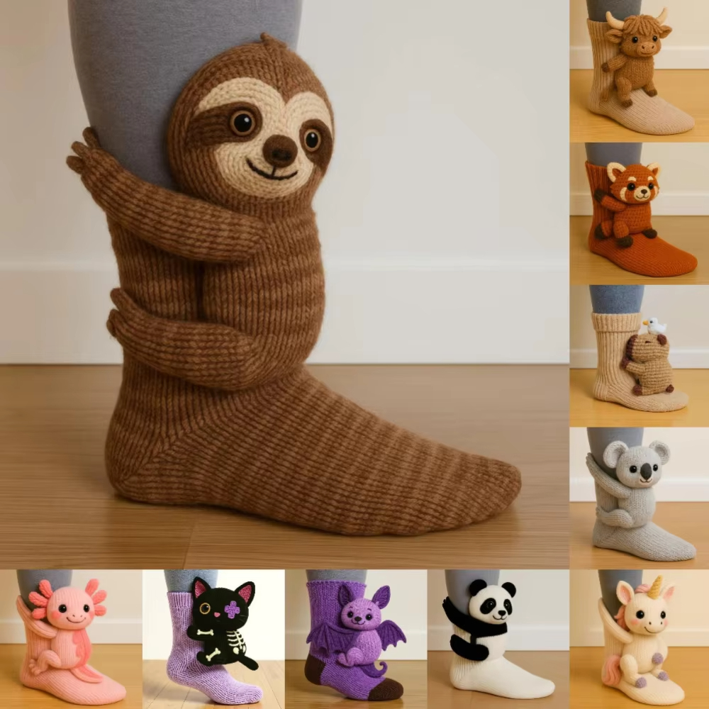 3D Knit Animal Sloth Socks for – Christmas Stocking Hanging recenzja i cena
