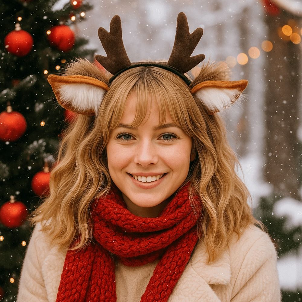 Unisex Deer Ears Reindeer Antl – Reindeer Antlers Headband recenzja i cena