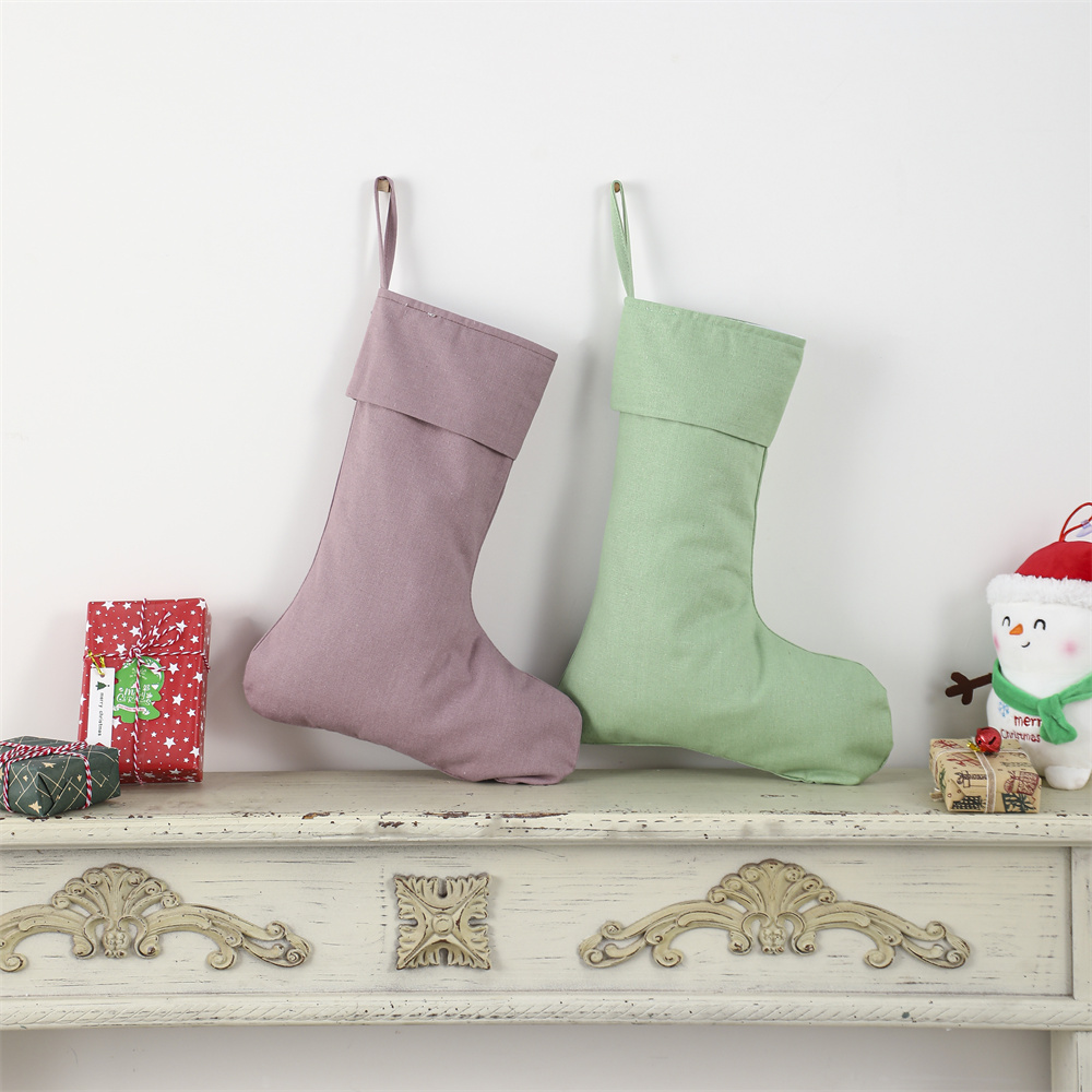 Linen Christmas Stocking Xmas  – Christmas Stocking Hanging recenzja i cena