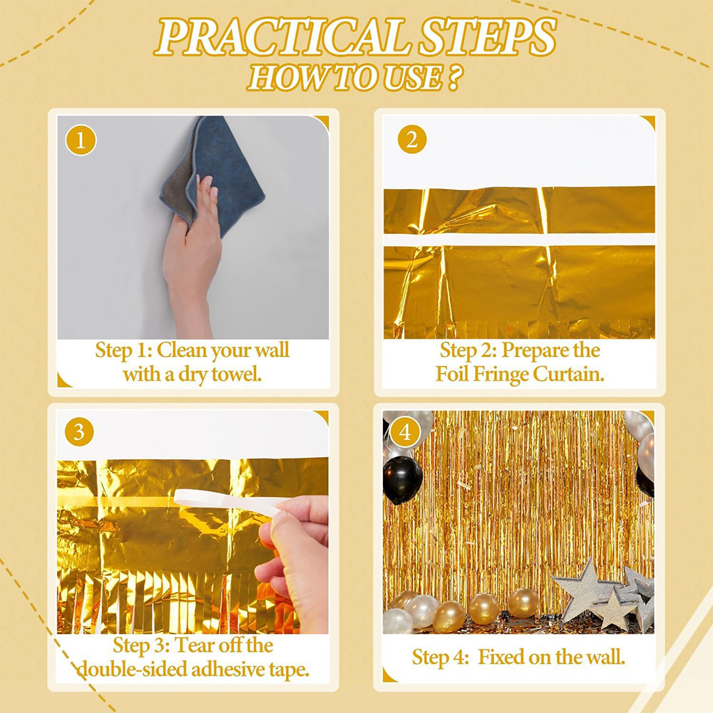 2Pack Gold Metallic Foil Tinse – Tinsel Garland Decoration recenzja i cena