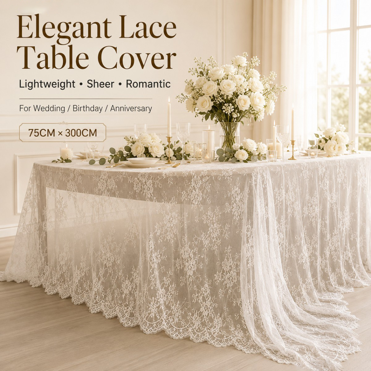 White Floral Lace Table Runner – Christmas Table Runner recenzja i cena