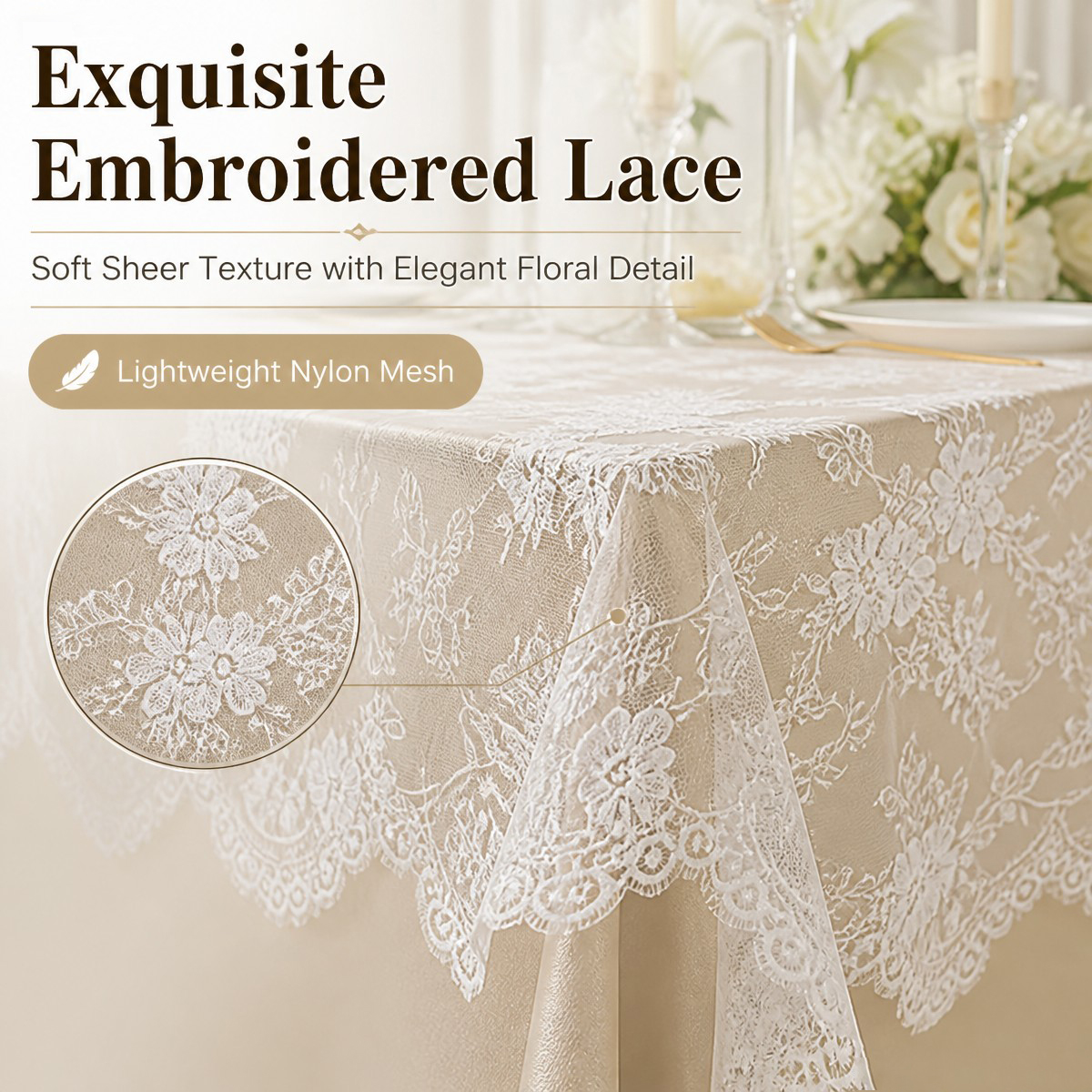 White Floral Lace Table Runner – Christmas Table Runner recenzja i cena