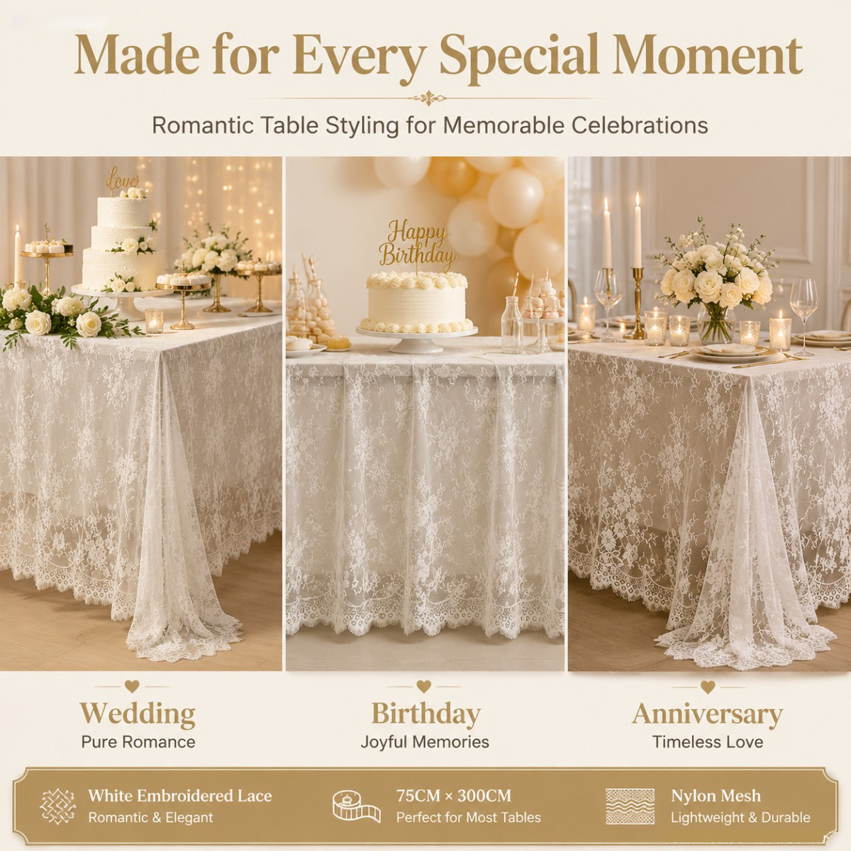 White Floral Lace Table Runner – Christmas Table Runner recenzja i cena