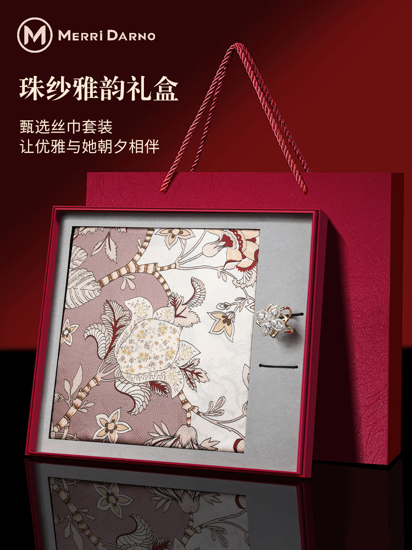 Women's Mulberry Silk Scarf Gi – Gift Box Wrap Set recenzja i cena
