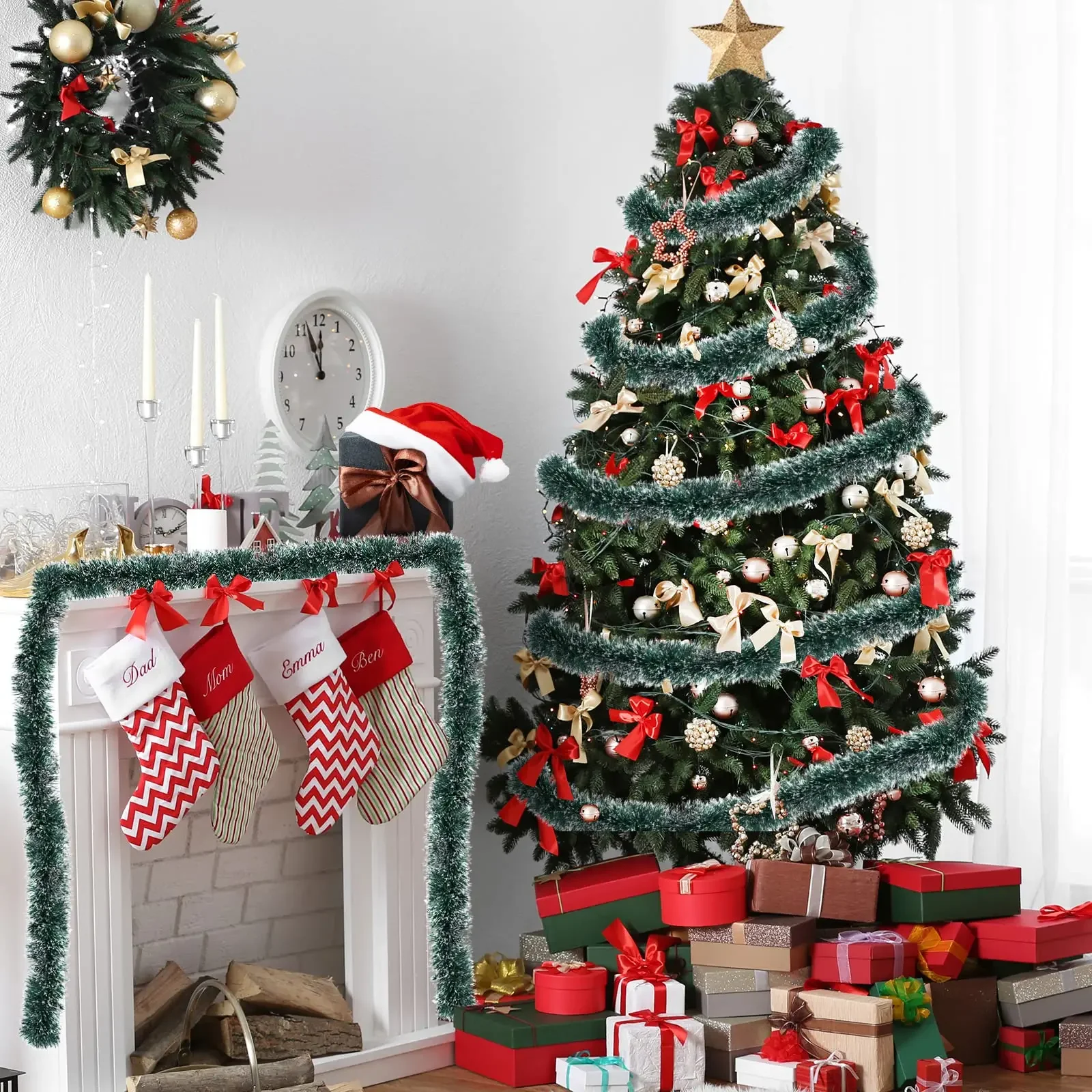 2/40m Christmas Tinsel Ribbons – Tinsel Garland Decoration recenzja i cena