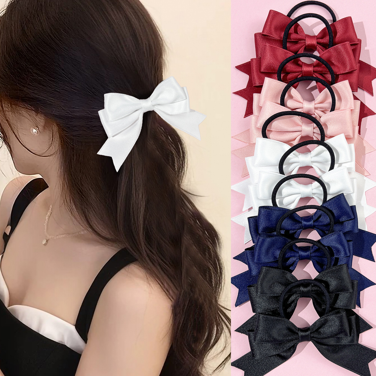 2 Pieces of Bow Hair Ties, Swe – Ribbon Bow Gift recenzja i cena