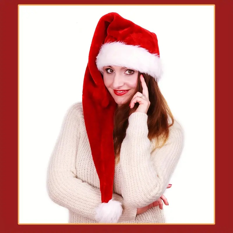Long Plush Christmas Hat Red T – Santa Hat Plush recenzja i cena