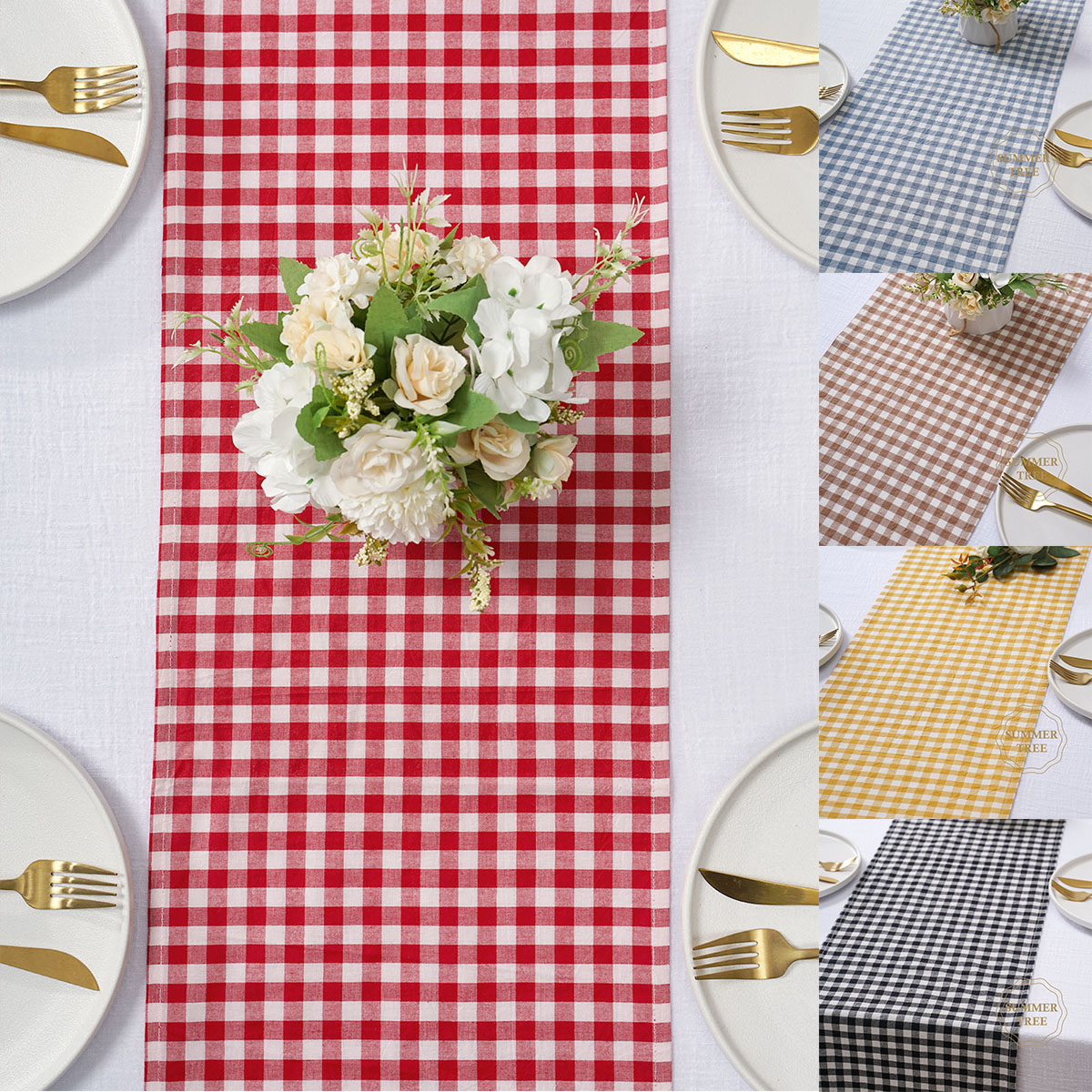 Rustic Plaid Cotton Table Runn – Christmas Throw Blanket recenzja i cena