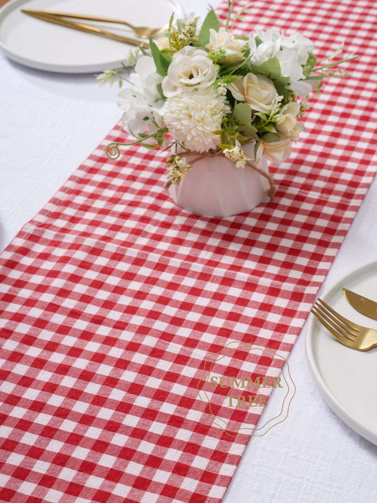 Rustic Plaid Cotton Table Runn – Christmas Throw Blanket recenzja i cena
