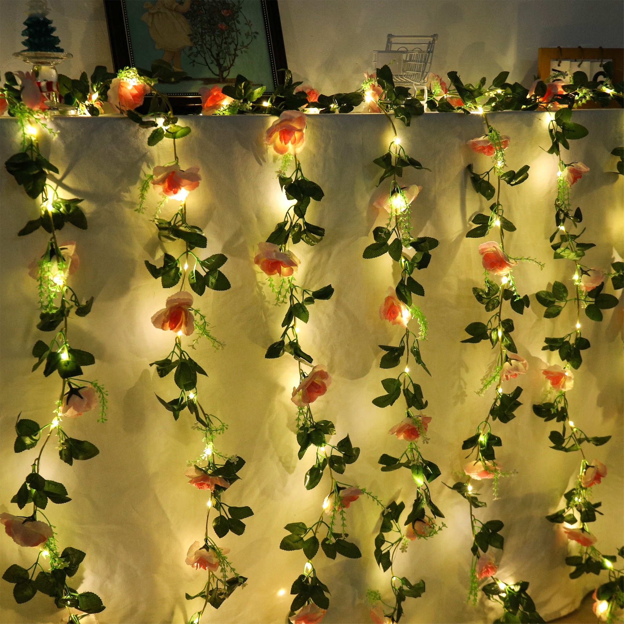 Rose LED Vine Light String Art – Christmas Wreath Fake recenzja i cena