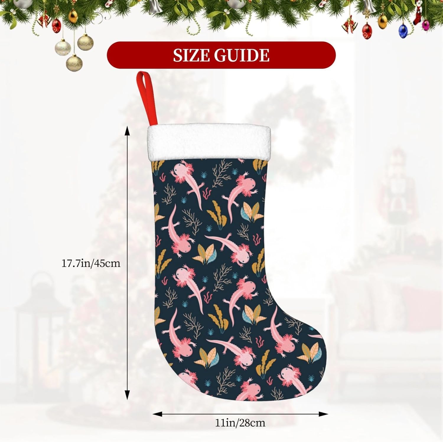 Cute Axolotl Christmas Stockin – Christmas Stocking Hanging recenzja i cena