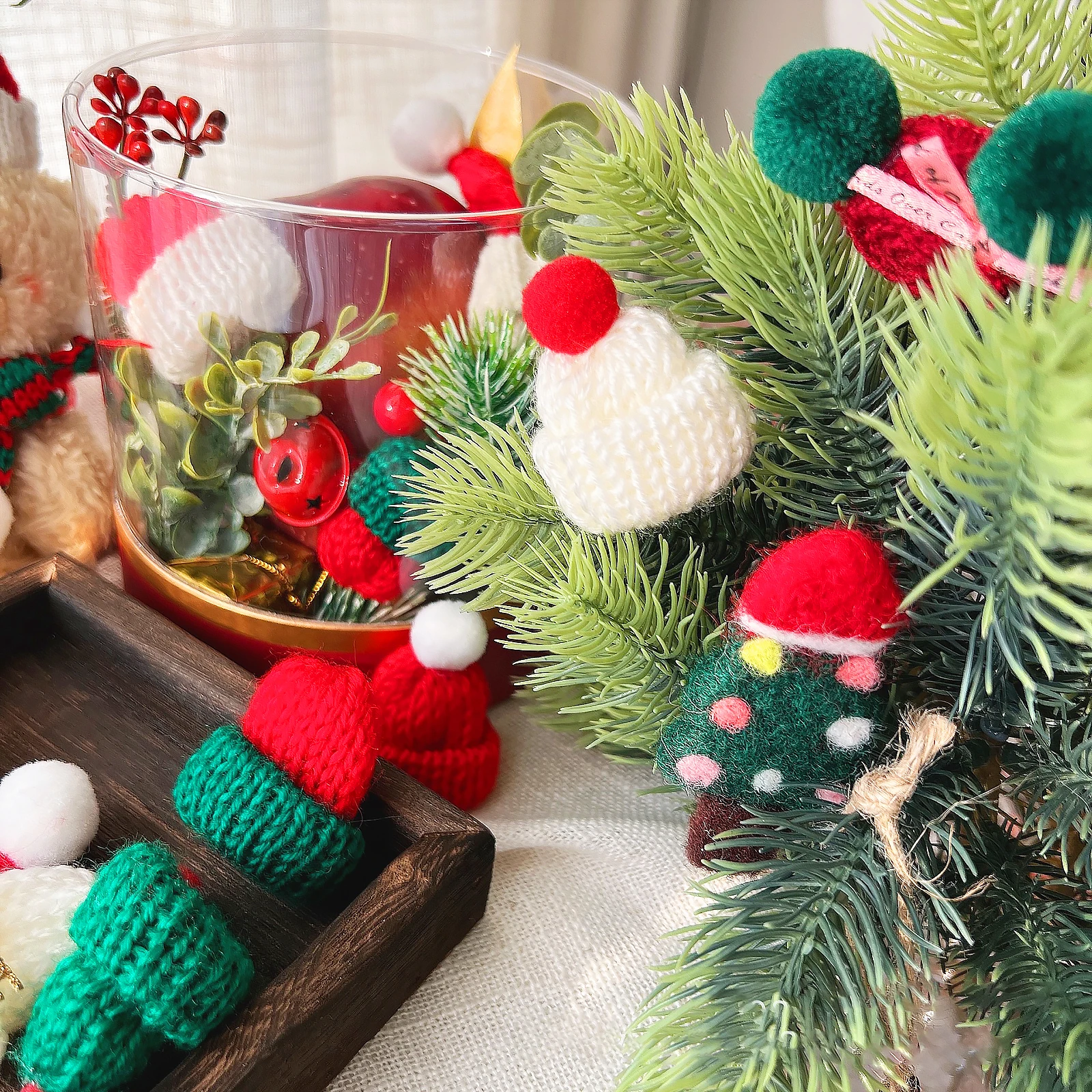 10/20pcs Mini Santa Hat & Scar – Santa Hat Plush recenzja i cena