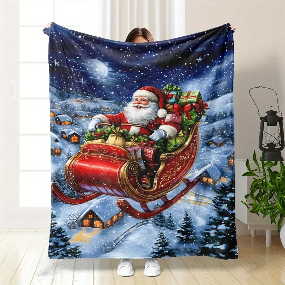 Santas Sleigh GiftFilled Winte – Christmas Throw Blanket recenzja i cena