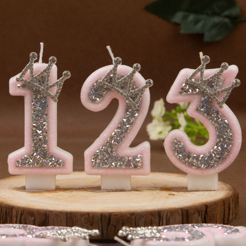 Digital Candles 0-9 Pink Silve – Holiday Candle Set recenzja i cena