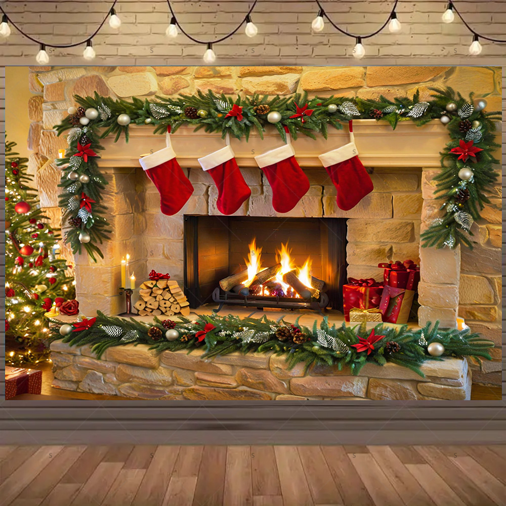 Christmas Photography Backdrop – Christmas Stocking Hanging recenzja i cena