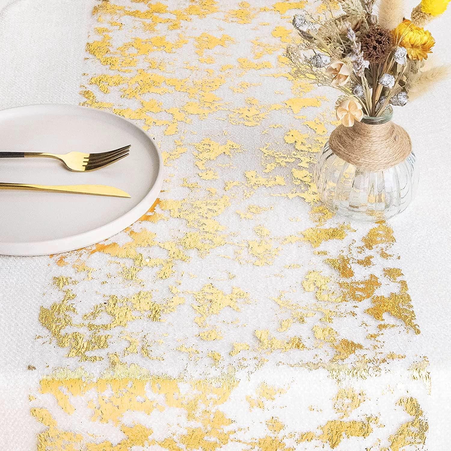 Sparkle Metallic Gold Thin Tab – Christmas Table Runner recenzja i cena