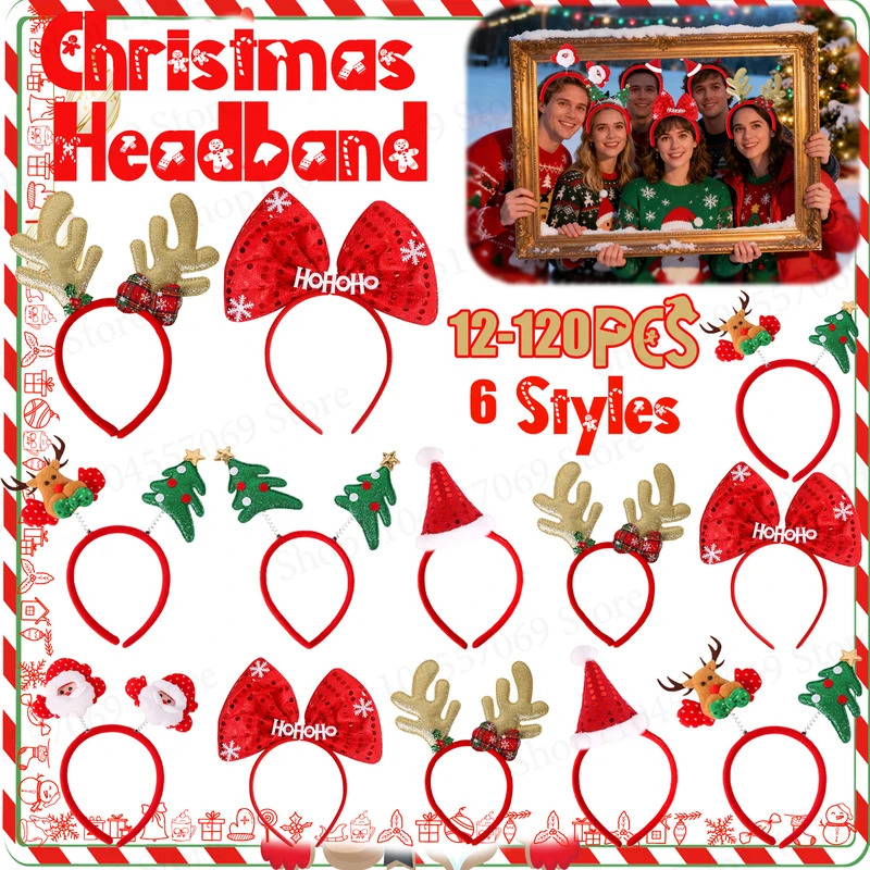 12-120Pcs Christmas Headband C – Reindeer Antlers Headband recenzja i cena