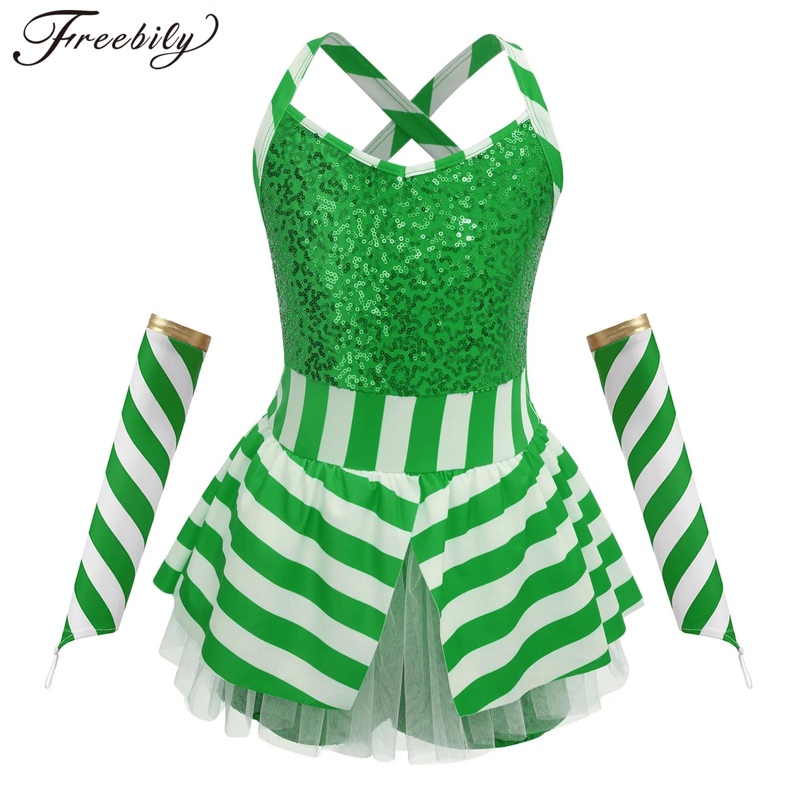 Girls Christmas Candy Cane Str – Elf Costume Christmas recenzja i cena