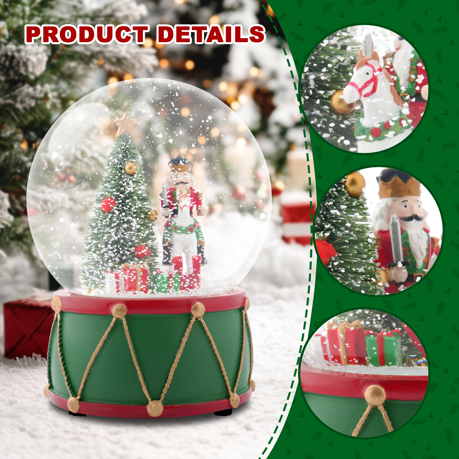 Christmas Music Snow Globe wit – Snow Globe Musical recenzja i cena