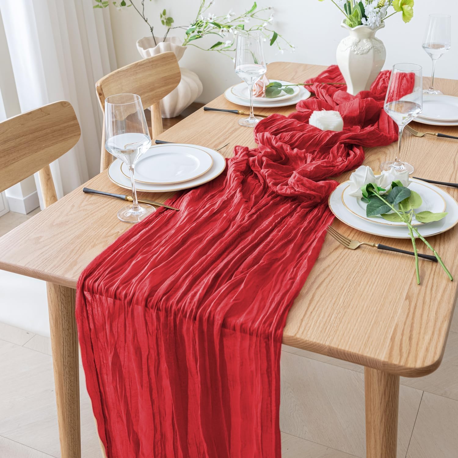 1.8/3/4M Long Red Table Runner – Christmas Table Runner recenzja i cena