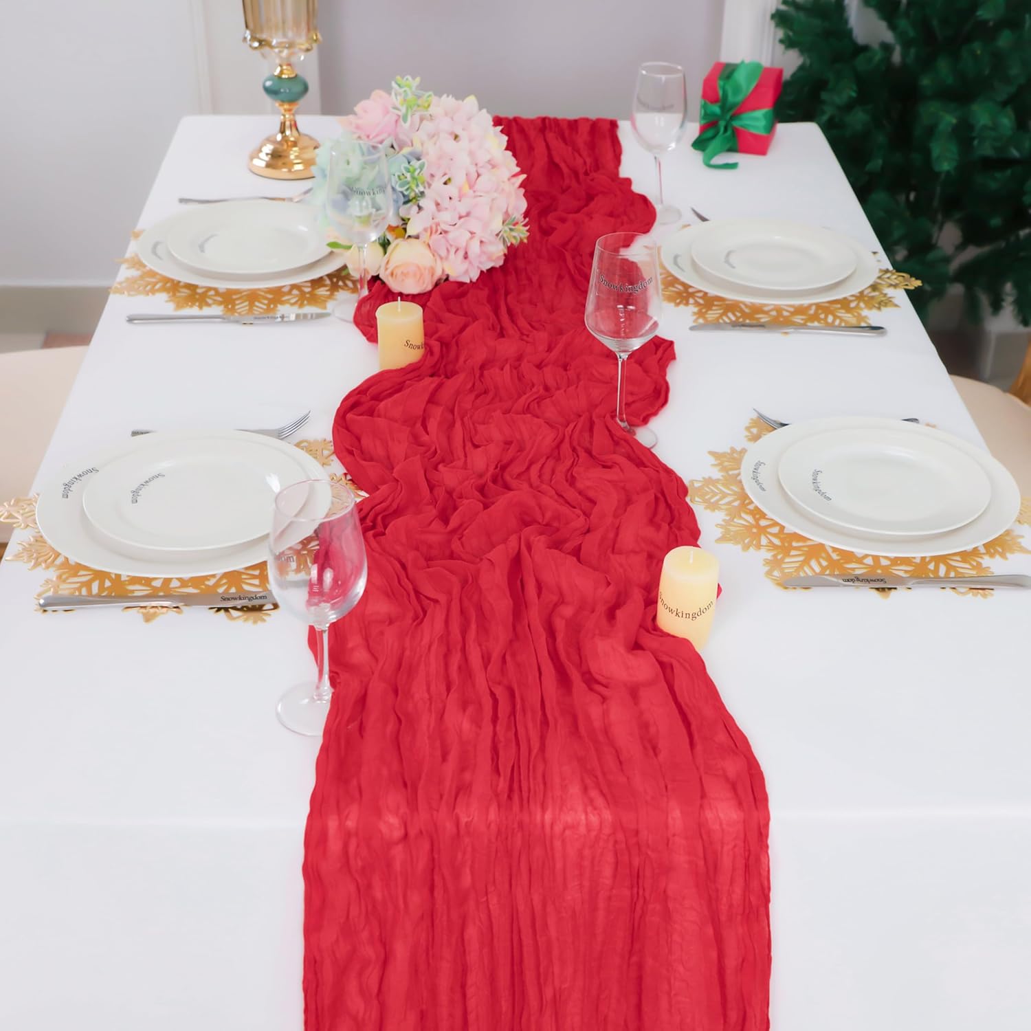 1.8/3/4M Long Red Table Runner – Christmas Table Runner recenzja i cena