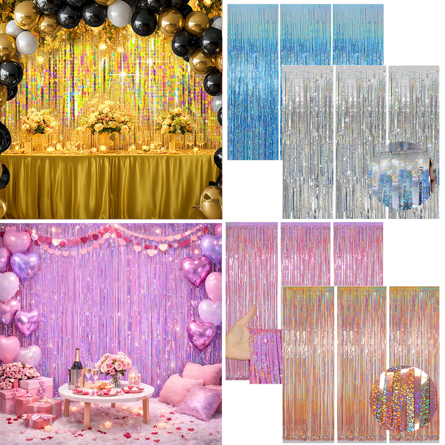 1/2/3Pack Glitter Party Backdr – Tinsel Garland Decoration recenzja i cena