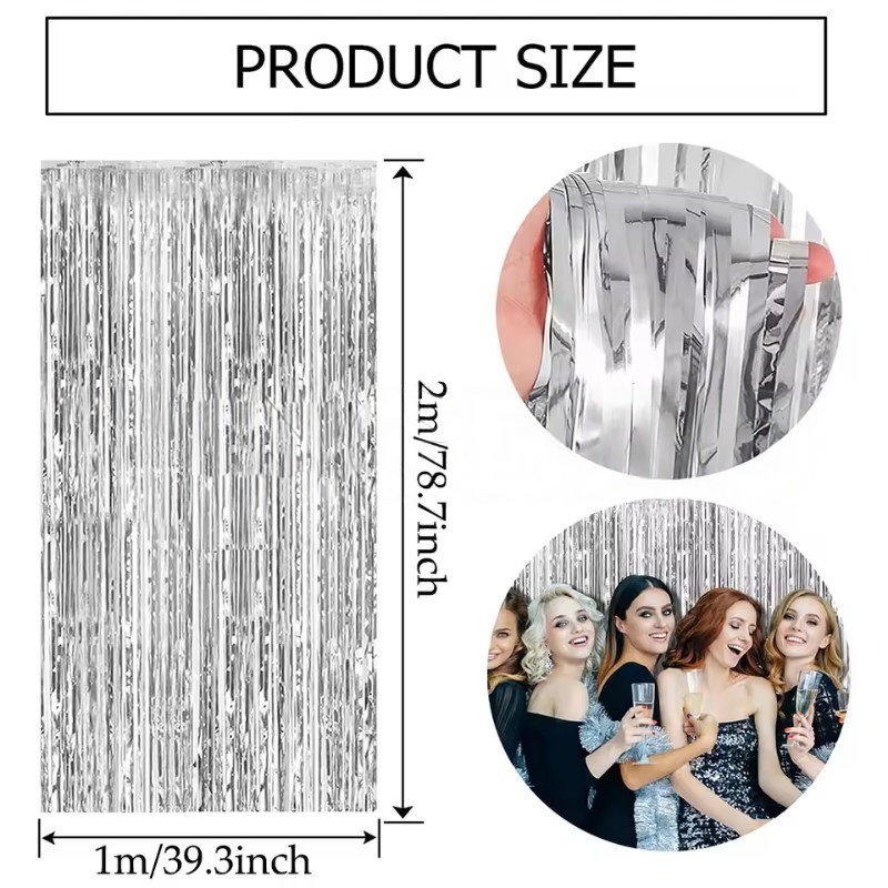 1/2/3Pack Glitter Party Backdr – Tinsel Garland Decoration recenzja i cena