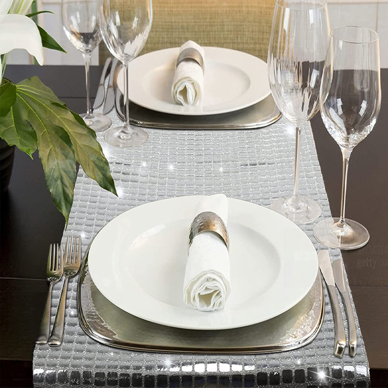 Shiny Mirror Gold/Silver Foil  – Christmas Table Runner recenzja i cena