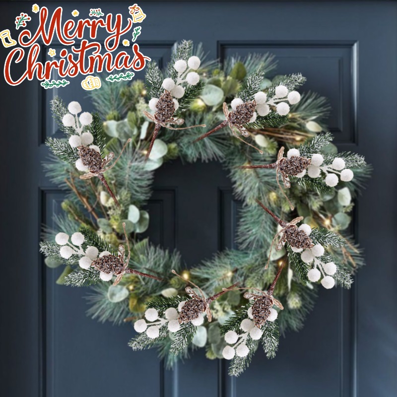 Christmas Artificial White Ber – Christmas Wreath Fake recenzja i cena