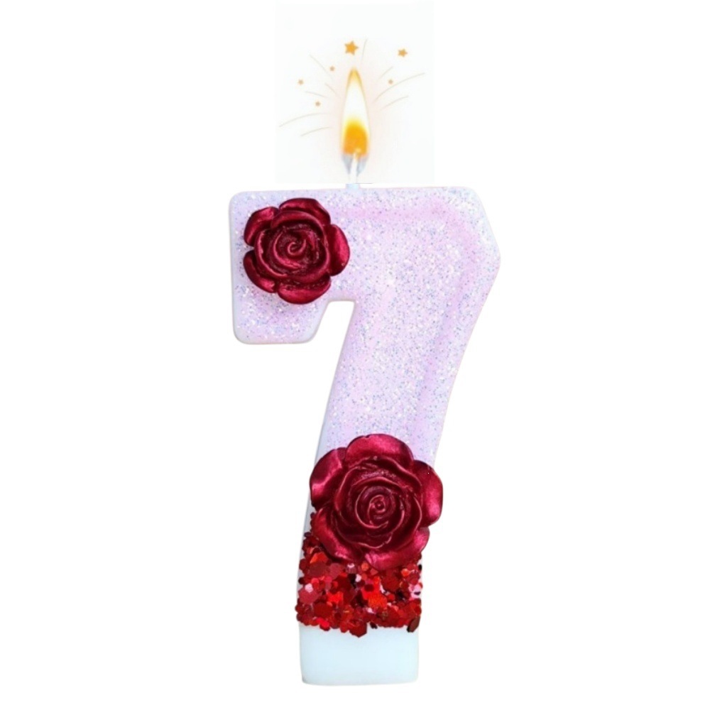 Number Pink Glitter Red Rose F – Holiday Candle Set recenzja i cena