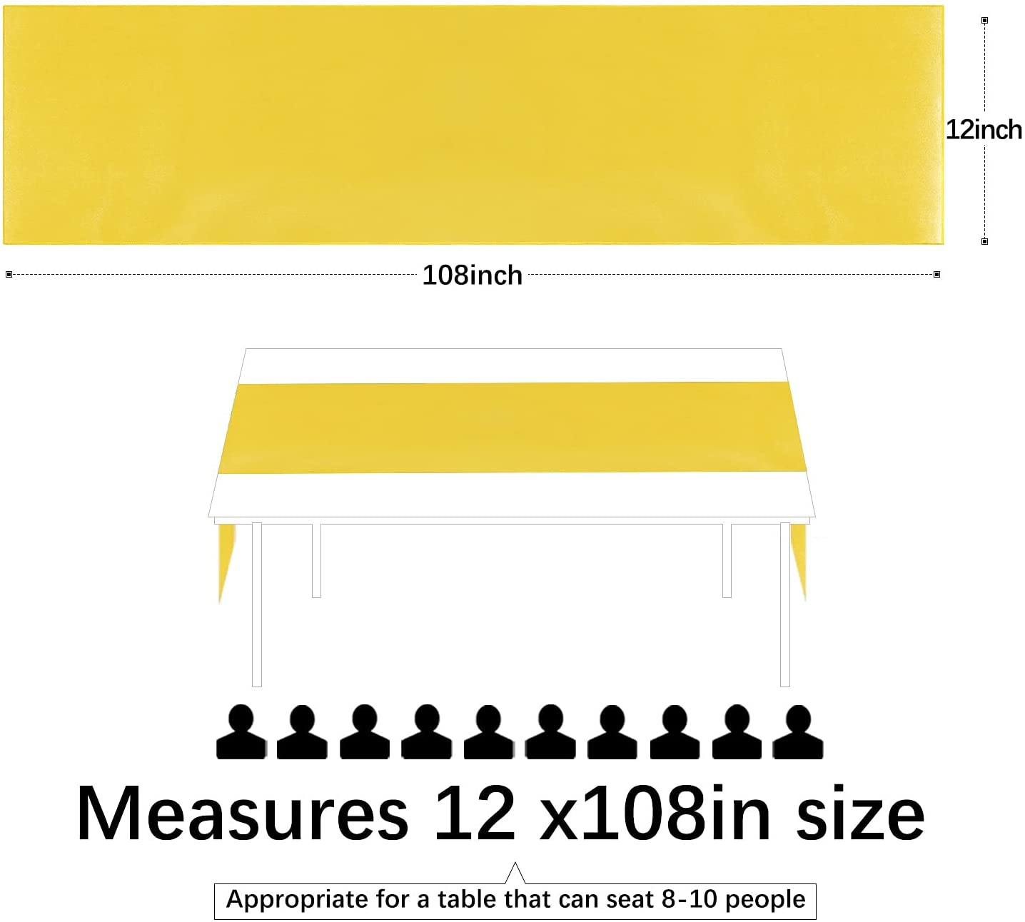 12x108 Inch Satin Wedding Tabl – Christmas Table Runner recenzja i cena