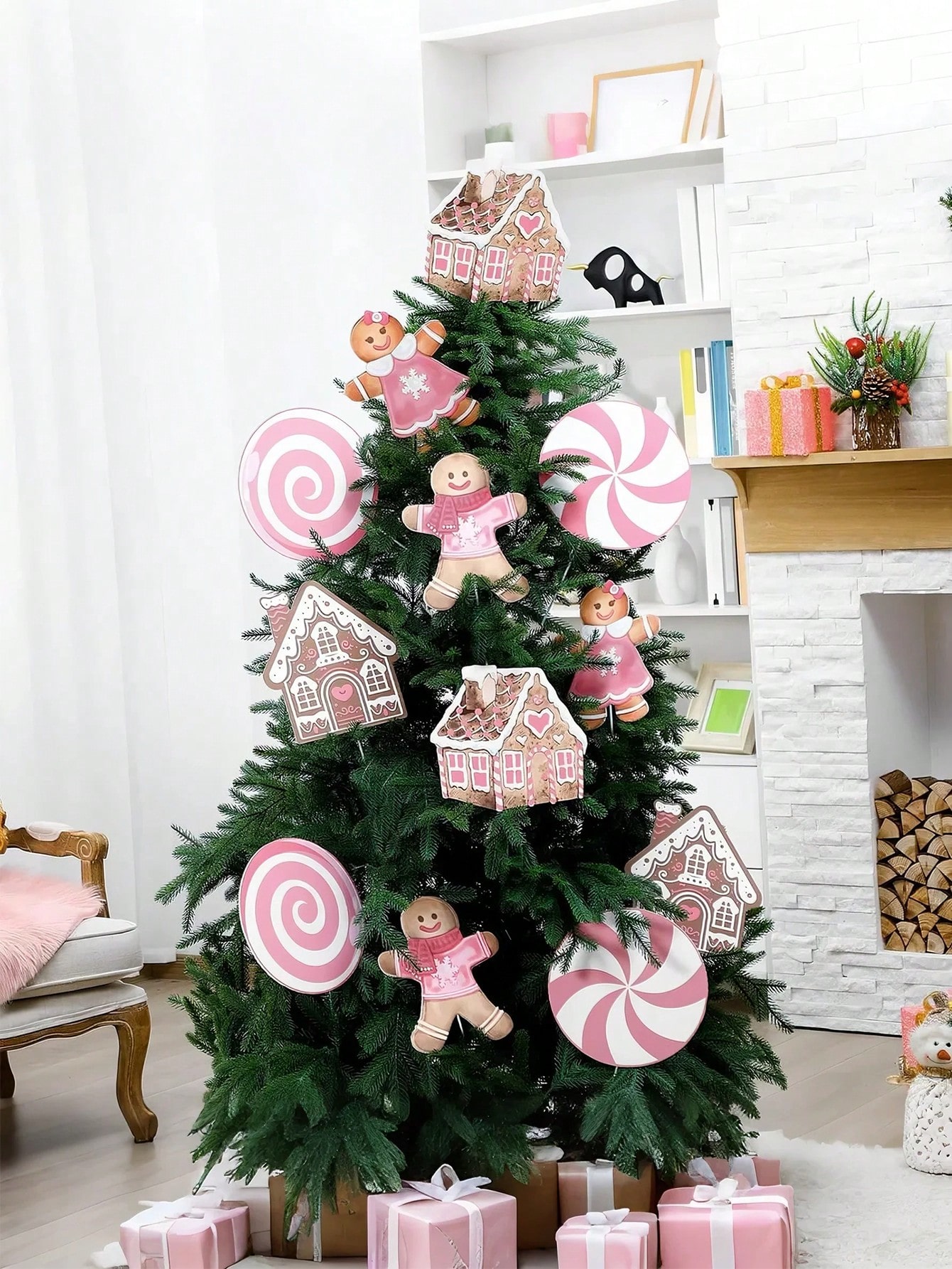 2/6Pcs Large Pink Candy Ginger – Star Tree Topper recenzja i cena