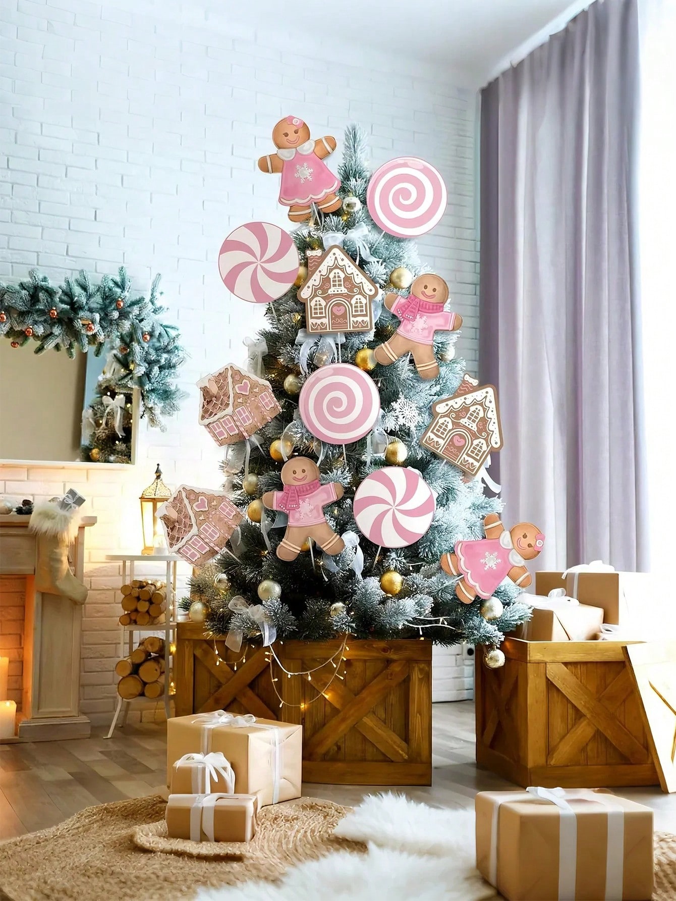 2/6Pcs Large Pink Candy Ginger – Star Tree Topper recenzja i cena