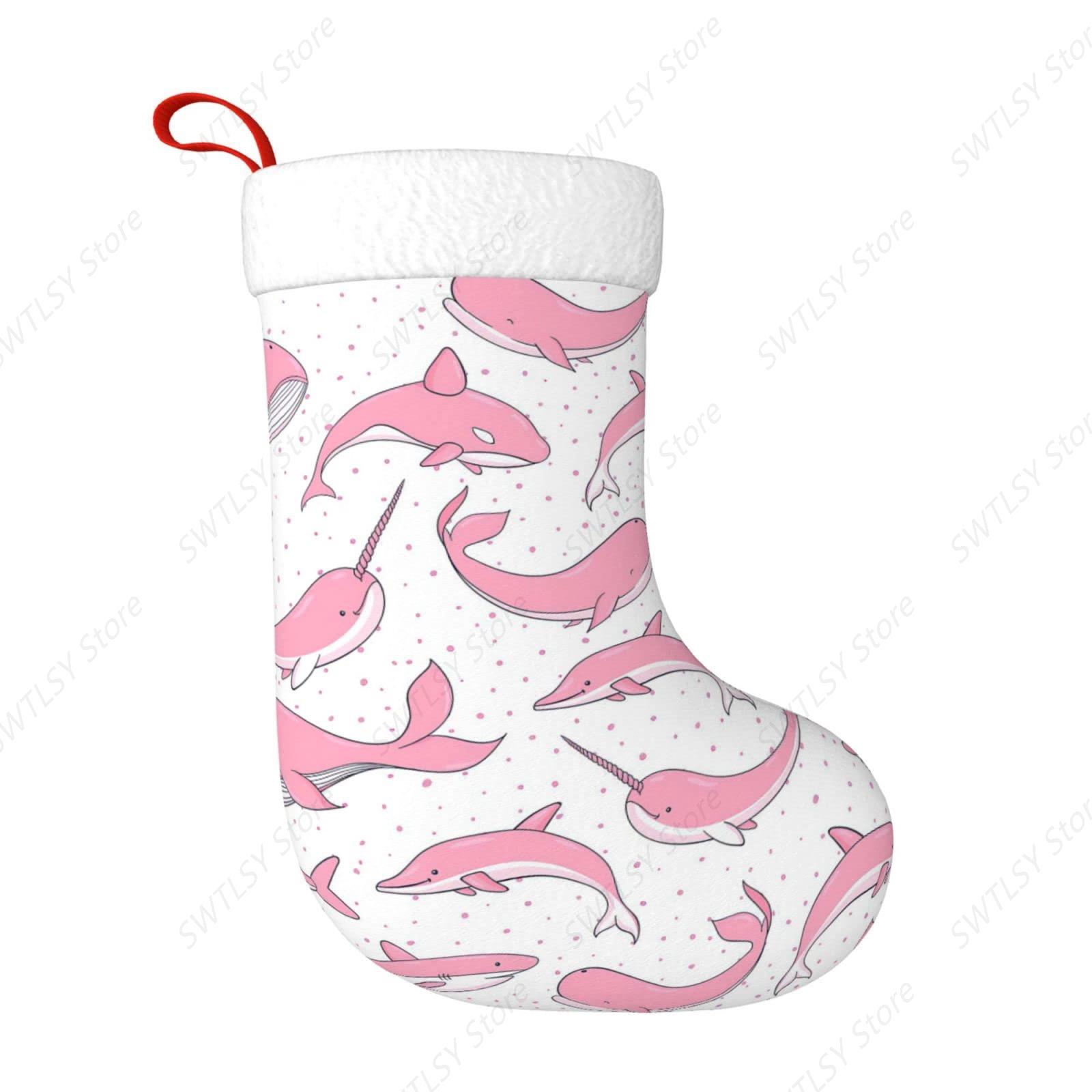 Christmas Pink Whales Xmas Hol – Christmas Stocking Hanging recenzja i cena