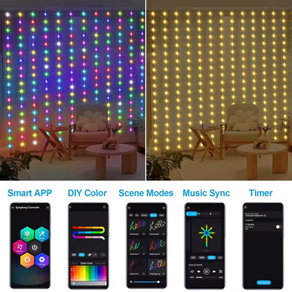 3M RGB Smart LED Curtain Light – Led Fairy String Lights recenzja i cena