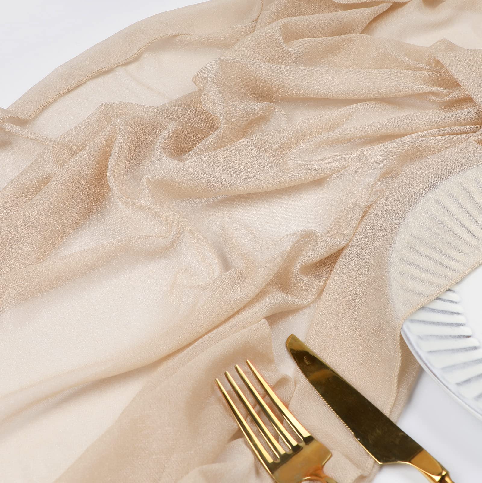 Beige Table Runner Chiffon Tab – Christmas Table Runner recenzja i cena