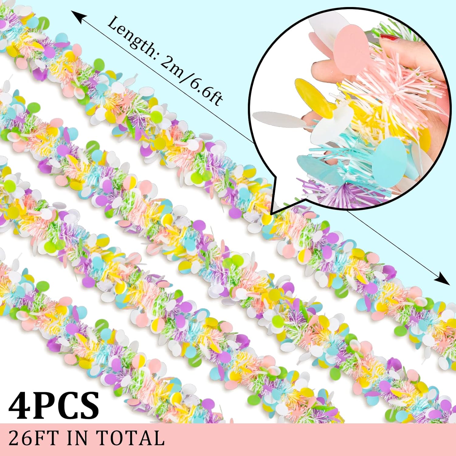 4pc Easter Tinsel Garlands Col – Tinsel Garland Decoration recenzja i cena
