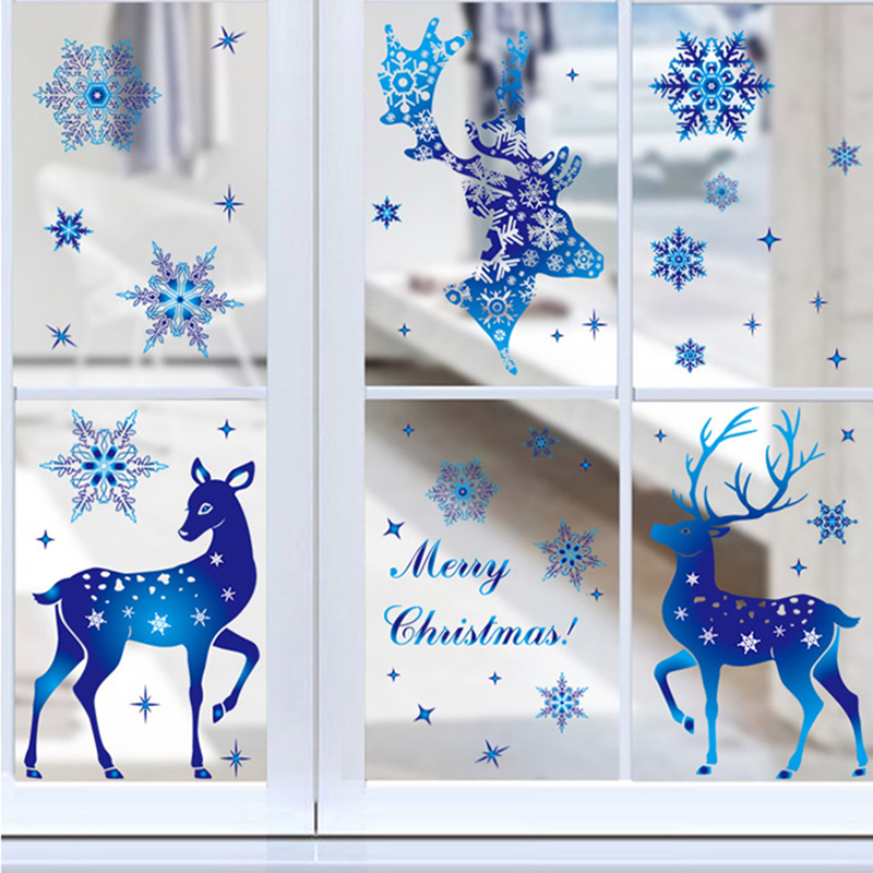 Christmas Window Stickers Elk  – Snowflake Window Decal recenzja i cena