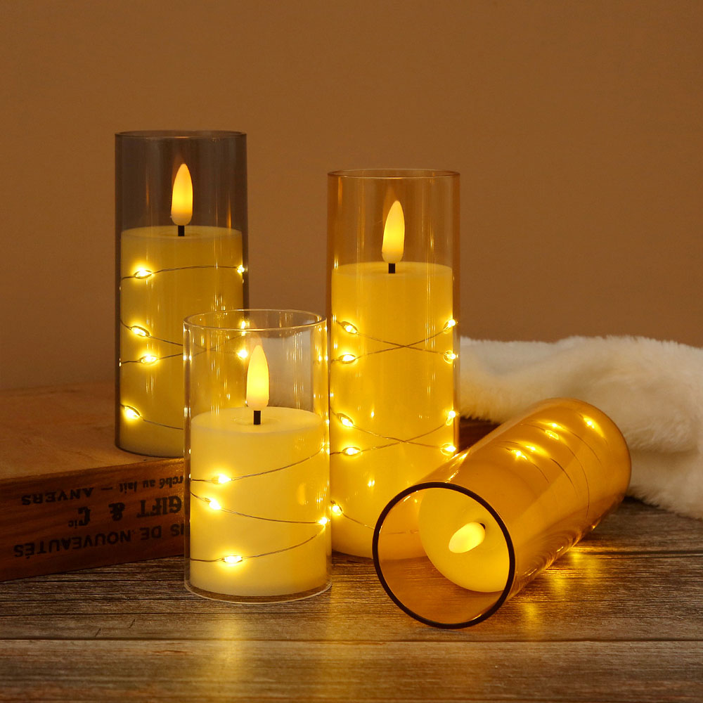 3pcs/set LED Copper Wire Flame – Holiday Candle Set recenzja i cena