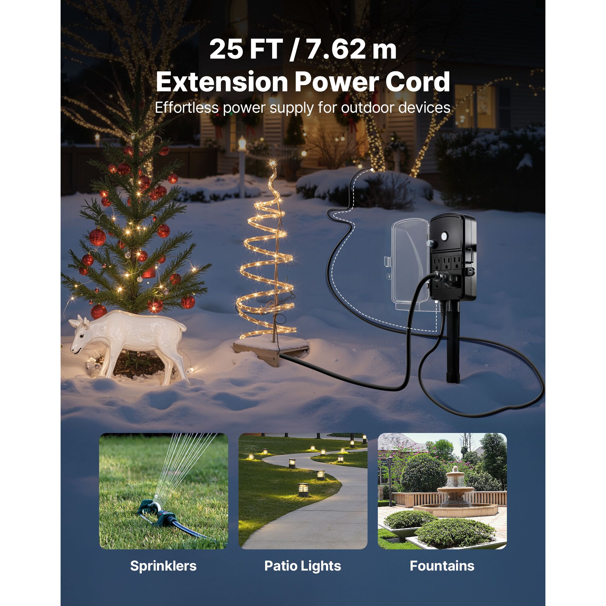 Outdoor Power Stake 25FT Exten – Christmas Lights Outdoor recenzja i cena