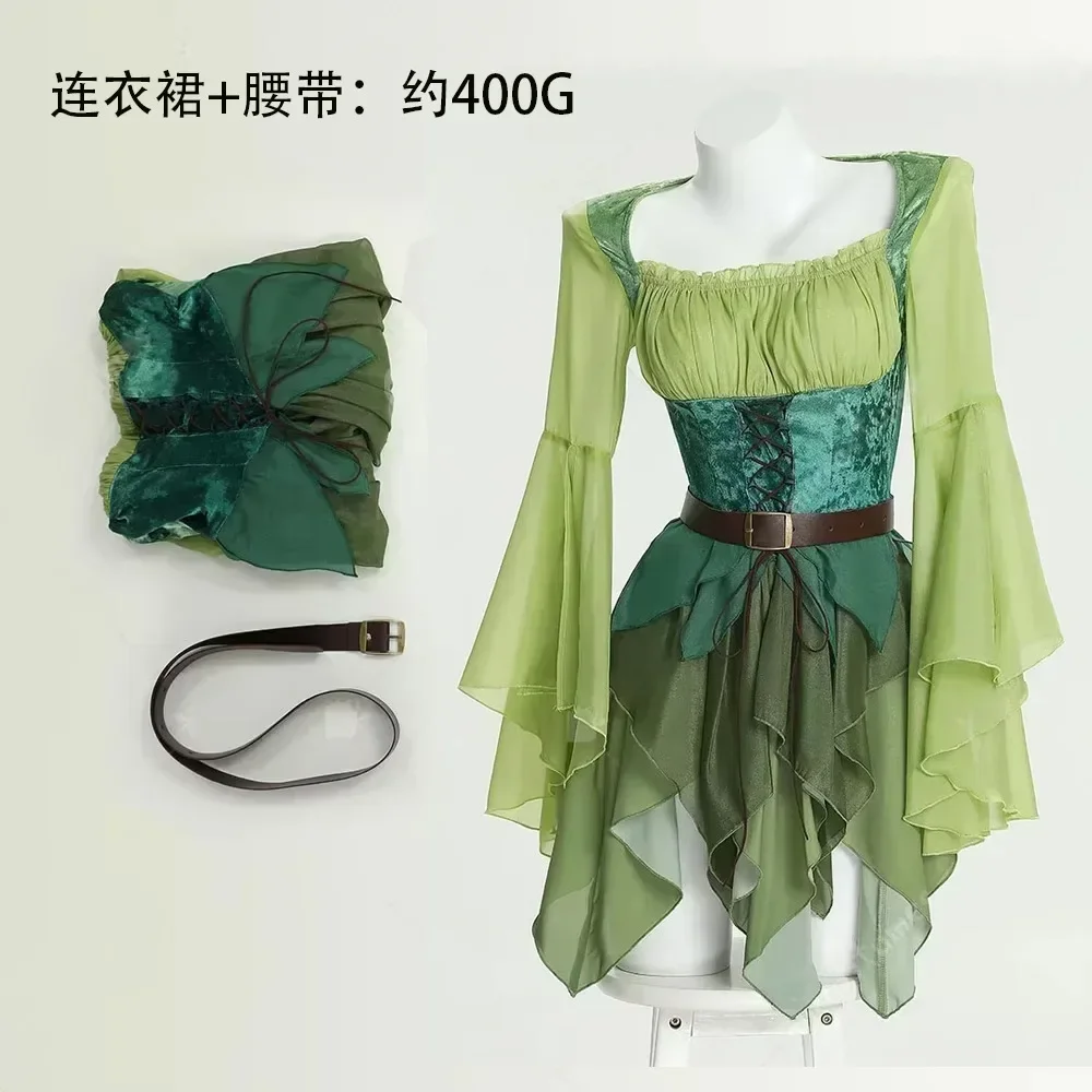 Women's Elf Medieval Green Fai – Elf Costume Christmas recenzja i cena